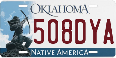 OK license plate 508DYA