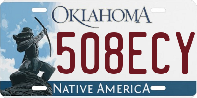 OK license plate 508ECY
