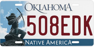 OK license plate 508EDK