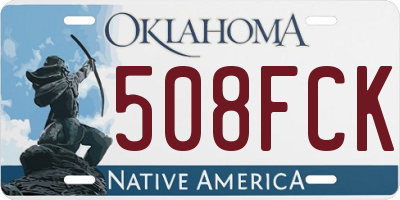 OK license plate 508FCK