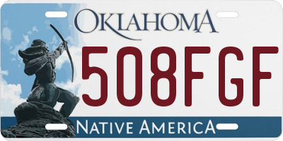 OK license plate 508FGF