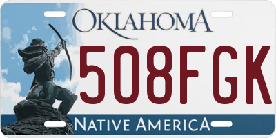 OK license plate 508FGK