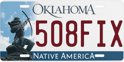 OK license plate 508FIX
