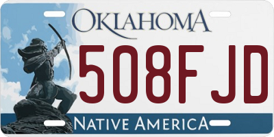 OK license plate 508FJD