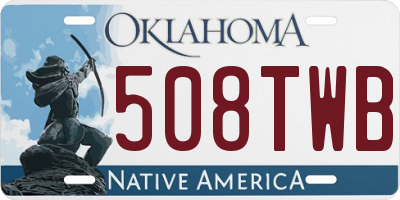 OK license plate 508TWB