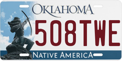 OK license plate 508TWE