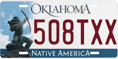 OK license plate 508TXX
