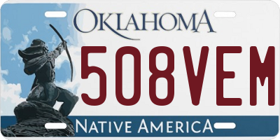 OK license plate 508VEM