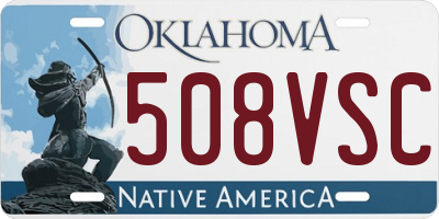 OK license plate 508VSC