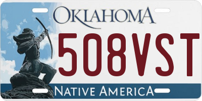 OK license plate 508VST