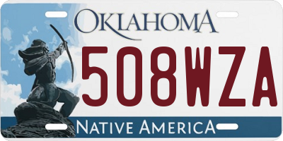 OK license plate 508WZA