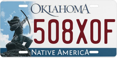 OK license plate 508XOF