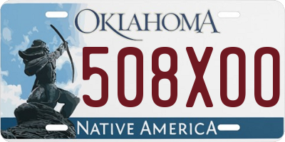 OK license plate 508XOO