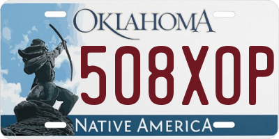 OK license plate 508XOP