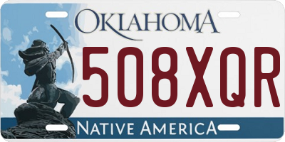 OK license plate 508XQR