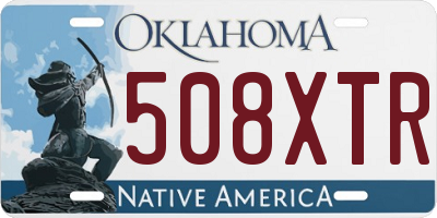 OK license plate 508XTR