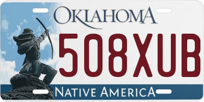 OK license plate 508XUB