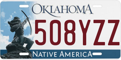 OK license plate 508YZZ