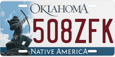 OK license plate 508ZFK