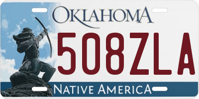 OK license plate 508ZLA