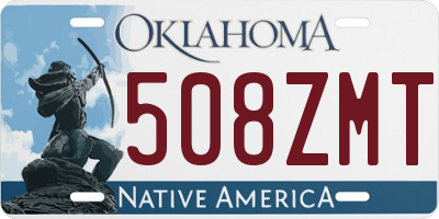 OK license plate 508ZMT