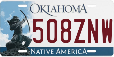 OK license plate 508ZNW