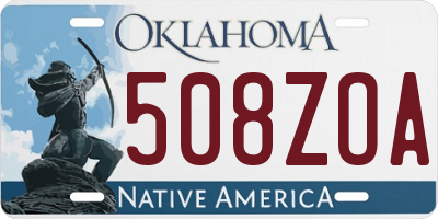 OK license plate 508ZOA