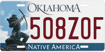 OK license plate 508ZOF