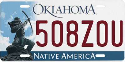 OK license plate 508ZOU