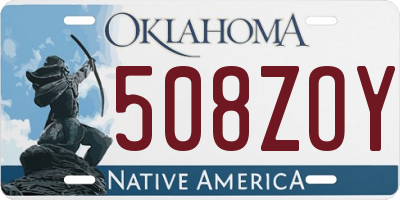 OK license plate 508ZOY