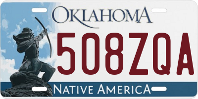 OK license plate 508ZQA