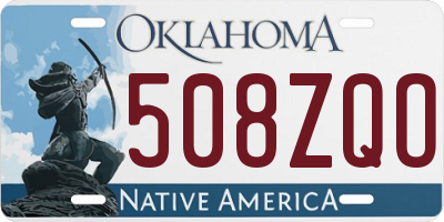 OK license plate 508ZQO
