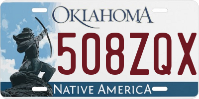 OK license plate 508ZQX