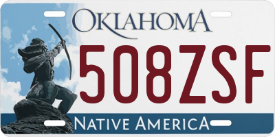 OK license plate 508ZSF