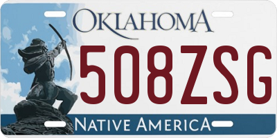 OK license plate 508ZSG