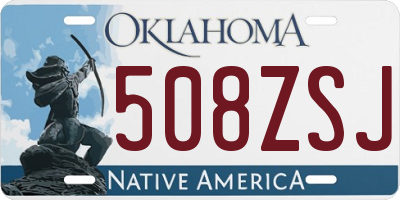 OK license plate 508ZSJ