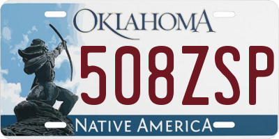 OK license plate 508ZSP