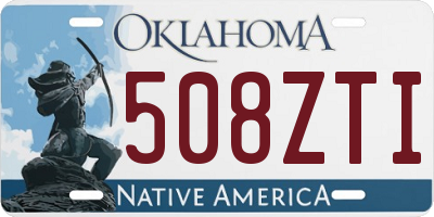 OK license plate 508ZTI