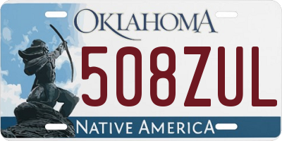 OK license plate 508ZUL