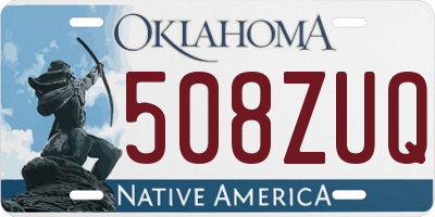 OK license plate 508ZUQ