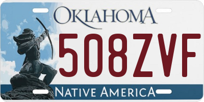 OK license plate 508ZVF