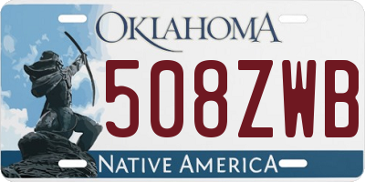 OK license plate 508ZWB