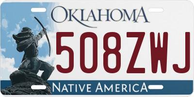 OK license plate 508ZWJ