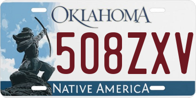 OK license plate 508ZXV