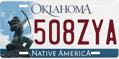 OK license plate 508ZYA