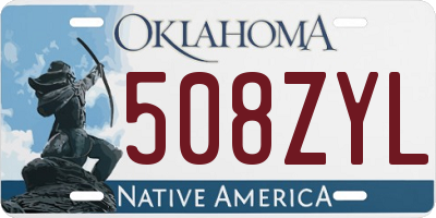 OK license plate 508ZYL