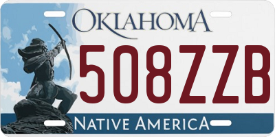 OK license plate 508ZZB