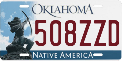 OK license plate 508ZZD