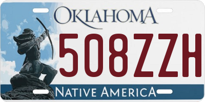 OK license plate 508ZZH