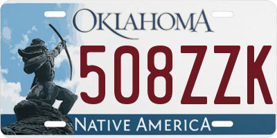 OK license plate 508ZZK
